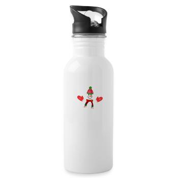 Bonhomme de neige de Noël - Gourde avec paille intégrée - blanc - Droite