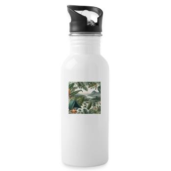 Camp in the wilderness - Water bottle with straw - white - Right