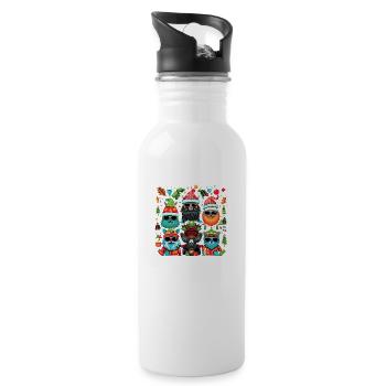 Pull de Noël moche - - Gourde avec paille intégrée - blanc - Droite