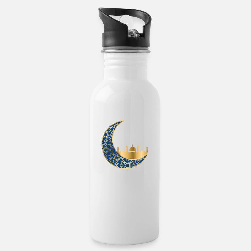 Ramadan Mubarak muslim islam Fasten moslem Allah - Trinkflasche mit integriertem Trinkhalm - Weiß