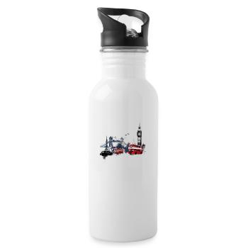 London, the vibrant capital - Water bottle with straw - white - Right