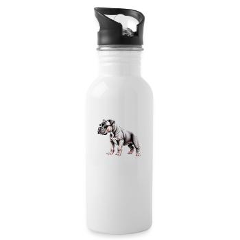 Staffordshire Bull Terrier Chiens Propriétaires de chiens Chien - Gourde avec paille intégrée - blanc - Droite