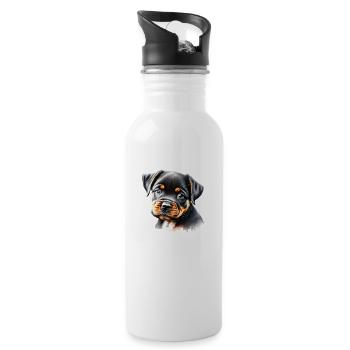 Rottweiler Chien Rottweiler Chiot Chiens Chien Chiot - Gourde avec paille intégrée - blanc - Droite
