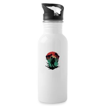 Apocalypse on Earth - Water bottle with straw - white - Right