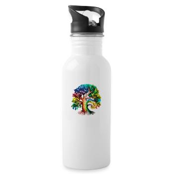 Tree of Life Tree of Life Yoga Meditation - Water bottle with straw - white - Right