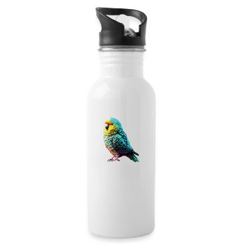 Perruche Oiseau Calopsitte Propriétaire d’oiseau - Gourde avec paille intégrée - blanc - Droite