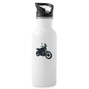 Motorcycle Motorcross Motorbike Fan Motorcyclist - Water bottle with straw - white - Right