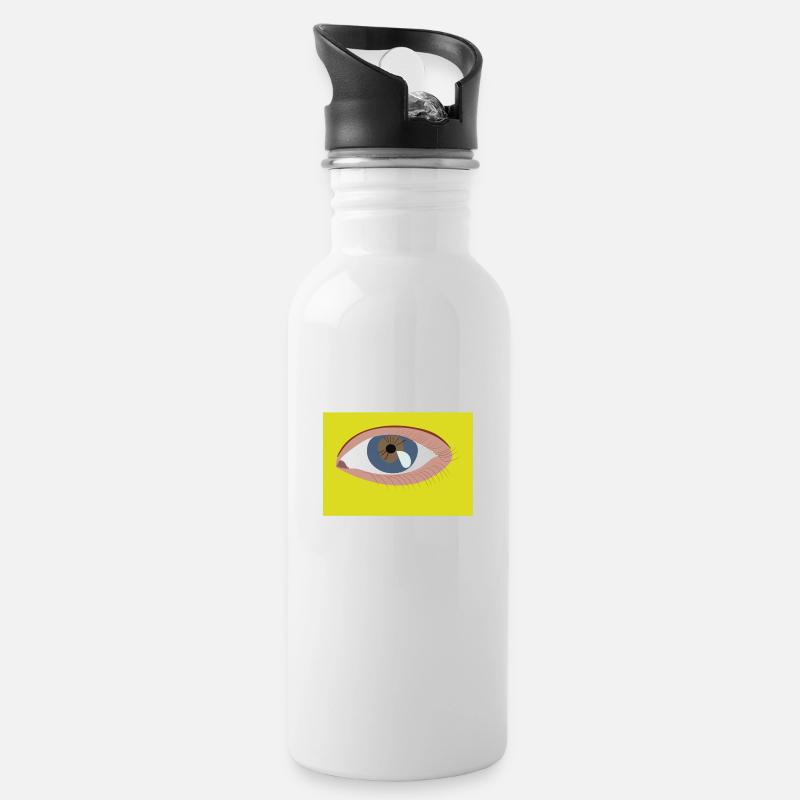 Oeil - Gourde avec paille intégrée - blanc