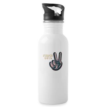 Peace out! - Trinkflasche mit integriertem Trinkhalm - Weiß - Rechts