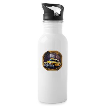Taxi / Taxi Driver / America / Comic / Old School - Water bottle with straw - white - Right