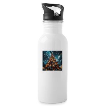Weihnachtsbaum Druck auf Accessoires - Trinkflasche mit integriertem Trinkhalm - Weiß - Rechts