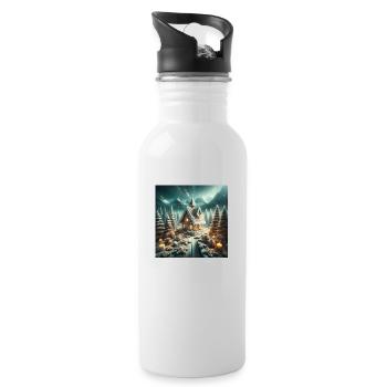 Weihnachtliche Leckereien - Weihnachtsgeschenkidee - Trinkflasche mit integriertem Trinkhalm - Weiß - Rechts