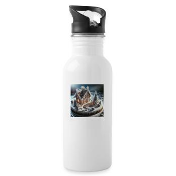 Weihnachtliche Leckereien - Weihnachtsgeschenkidee - Trinkflasche mit integriertem Trinkhalm - Weiß - Rechts