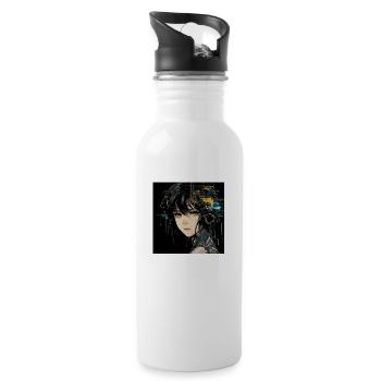 Anime Eyes Digital - Water bottle with straw - white - Right