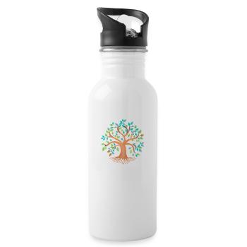 Tree of Life Meditation Celtic Tree of Life - Water bottle with straw - white - Right