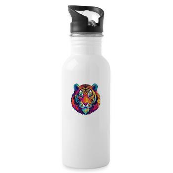 tiger 1 - Trinkflasche mit integriertem Trinkhalm - Weiß - Rechts