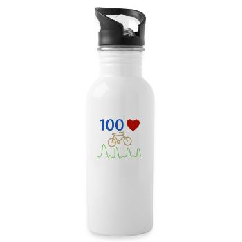 Fahrrad Radfahren - Trinkflasche mit integriertem Trinkhalm - Weiß - Rechts