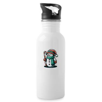 Bonhomme de neige - Gourde avec paille intégrée - blanc - Droite