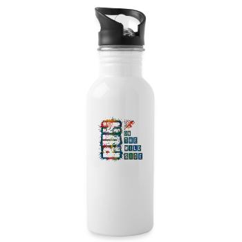 Laufen Laufen Laufen Trainieren Rennen Starker Mann Frau Sprint - Trinkflasche mit integriertem Trinkhalm - Weiß - Rechts