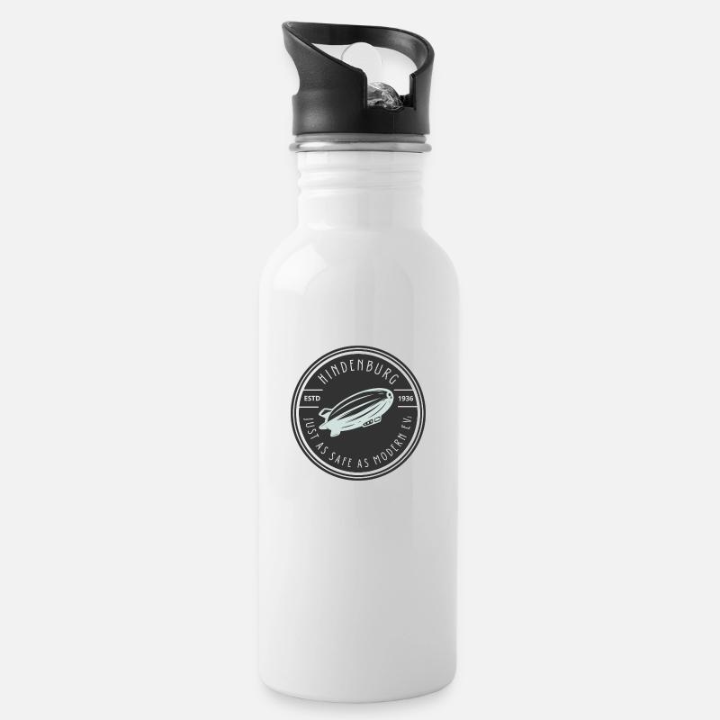 Hindenburg - Water bottle with straw - white