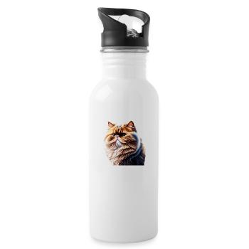 Chat persan, Propriétaire de chat, Chat, Chat, Chat domestique - Gourde avec paille intégrée - blanc - Droite