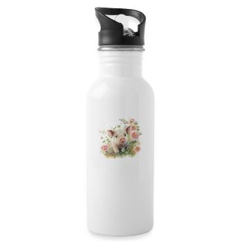 PIG - Water bottle with straw - white - Right