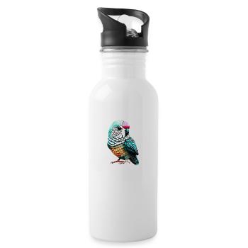 Perruche Oiseau Calopsitte Propriétaire d’oiseau - Gourde avec paille intégrée - blanc - Droite
