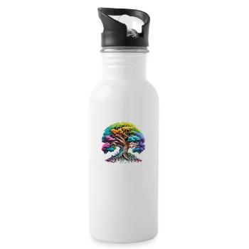 Tree of Life Meditation Celtic Tree of Life - Water bottle with straw - white - Right