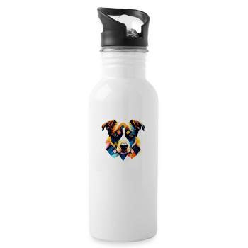 German Shepherd Dog Owner Dog Dog Dog Owner - Water bottle with straw - white - Right