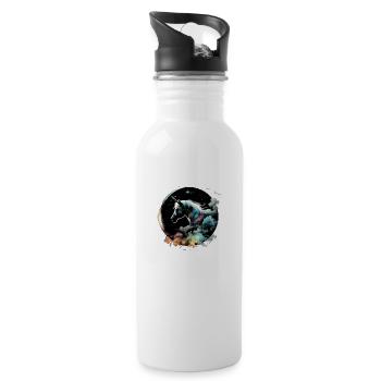 Night unicorn - Water bottle with straw - white - Right