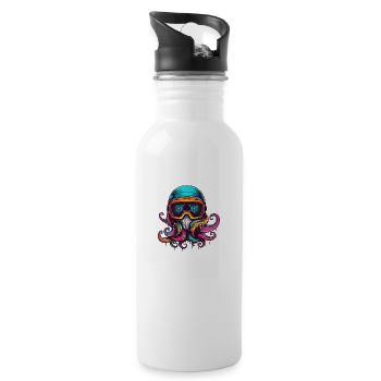 Octopus Wintersport - Trinkflasche mit integriertem Trinkhalm - Weiß - Rechts