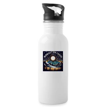 Midnight Sun Chaser - Water bottle with straw - white - Right