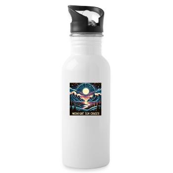 Midnight Sun Chaser - Water bottle with straw - white - Right