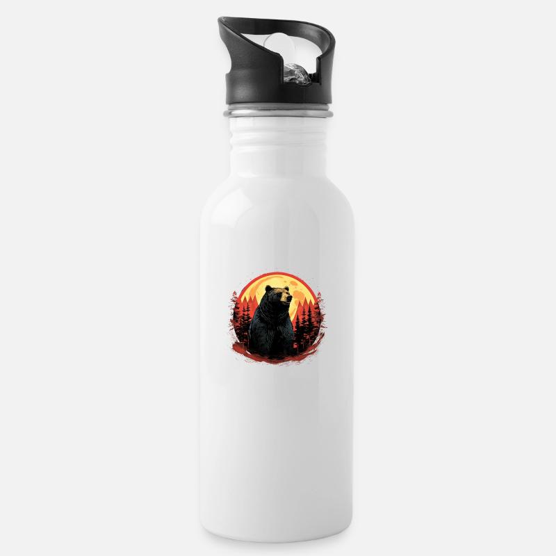 Big bear - Water bottle with straw - white