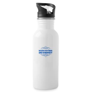 Reden wir über die Kindheit - Trinkflasche mit integriertem Trinkhalm - Weiß - Rechts