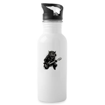 Animaux Domestiques, Mignon, Chat, Animal, Chat, Drôle De Musique, Guitare - Gourde avec paille intégrée - blanc - Droite