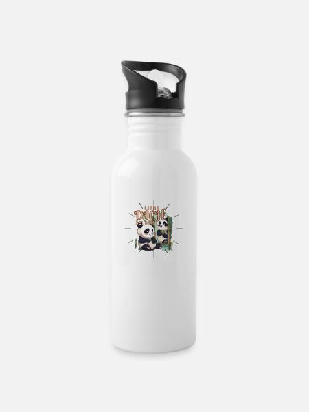 Spiegel der Selbstliebe - Trinkflasche mit integriertem Trinkhalm - Weiß