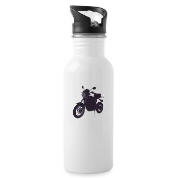 Motorcycle Motorcross Motorbike Fan Motorcyclist - Water bottle with straw - white - Right