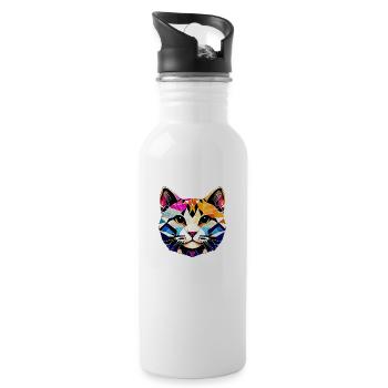 Kitten, Cat, Pet, Domestic Cat, Cat Owner - Water bottle with straw - white - Right