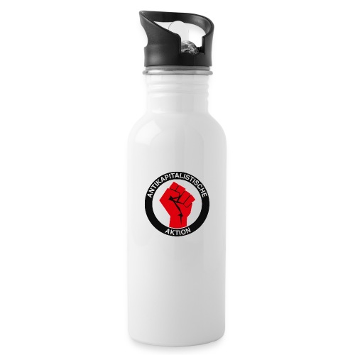Antikapitalistische Aktion - Trinkflasche mit integriertem Trinkhalm