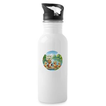 Duck Family - Water bottle with straw - white - Right