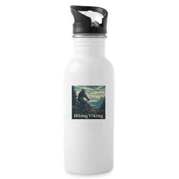 Biking Viking - Trinkflasche mit integriertem Trinkhalm - Weiß - Rechts