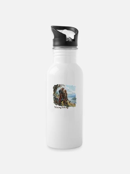 Viking Liking - Water bottle with straw - white