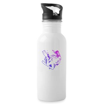 Scuba Diver Tauchen Diver Diving Scuba Taucher - Water bottle with straw - white - Right