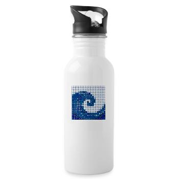 wave - Water bottle with straw - white - Right