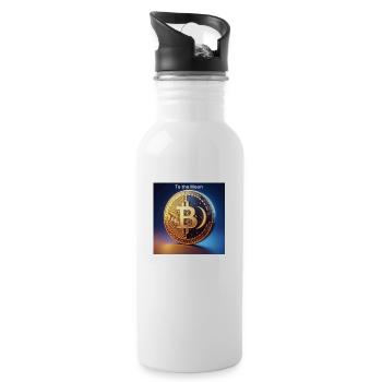 Bitcoin To the Moon - Water bottle with straw - white - Right