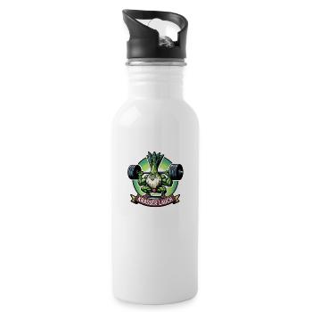 Krasser Lauch - Trinkflasche mit integriertem Trinkhalm - Weiß - Rechts