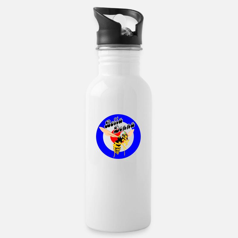 Guêpe Mod Cible Cocarde bella donna - Gourde avec paille intégrée - blanc