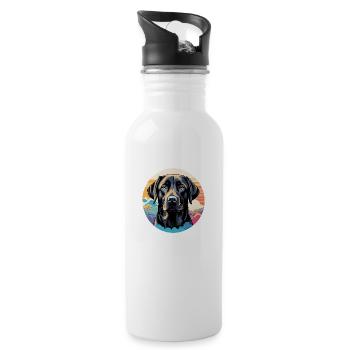 Labrador Retriever - Water bottle with straw - white - Right