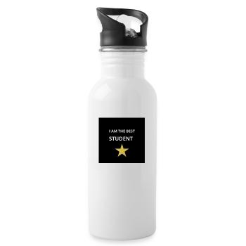 Beste Studentin - Trinkflasche mit integriertem Trinkhalm - Weiß - Rechts